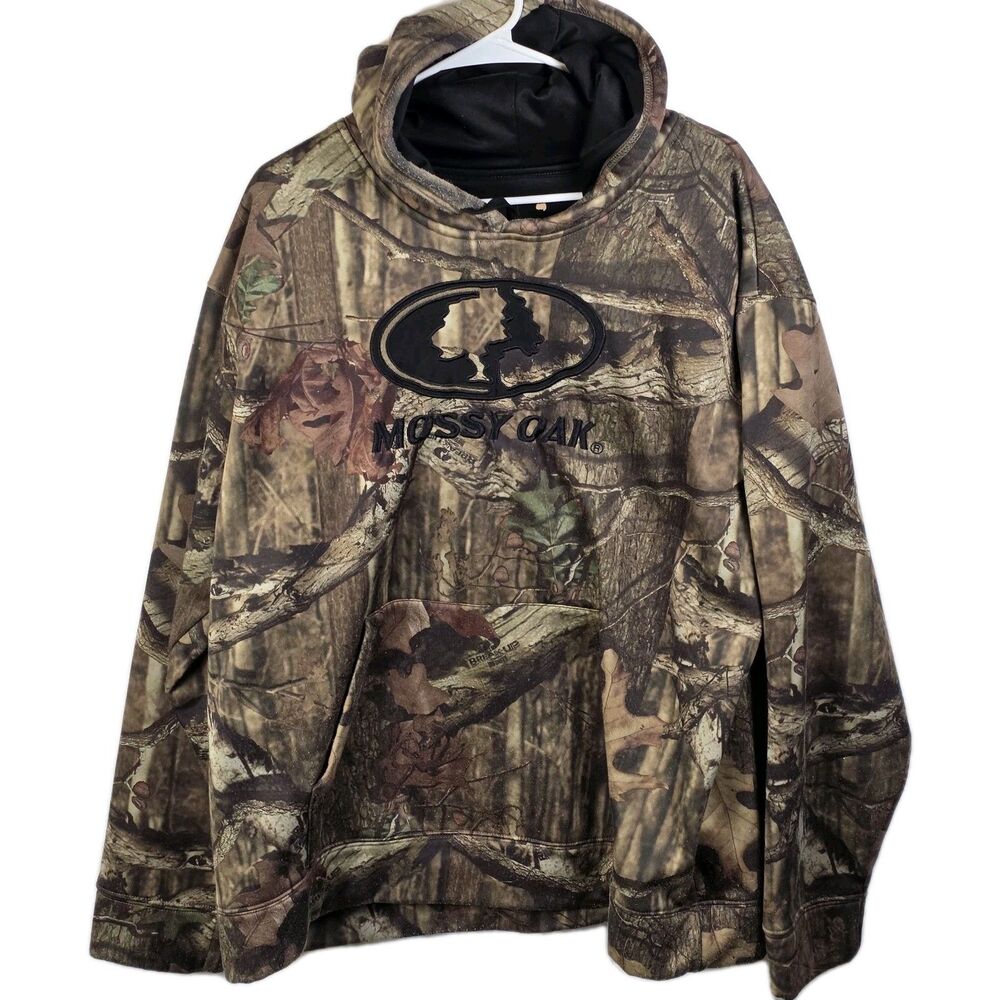 Vintage Mossy Oak Mens XXL Distressed  Camouflage Hoodie * Missing Tag *